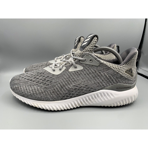 ADIDAS ALPHABOUNCE Gray Running Athletic Shoes Sneakers BW1194 Women's Size 8.5 - Picture 1 of 10